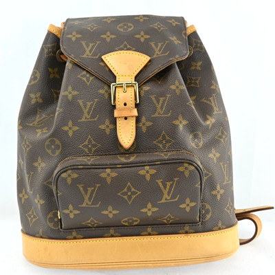 Louis Vuitton Monogram Montsouris MM Leather Fabric Brown Backpack Bag R3746SA80