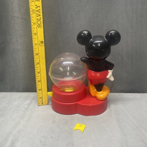 Vintage Disney Mickey Mouse Bank Gumball Machine Complete W/ Bottom & Key Works - Picture 11 of 24