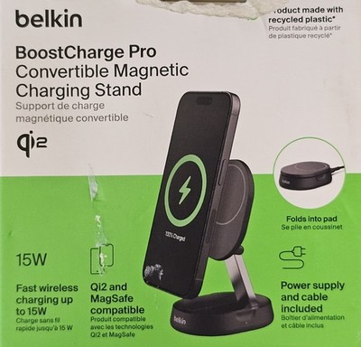Belkin - Convertible Magnetic Charging Stand 15W - MagSafe-Compatible Fast Qi2