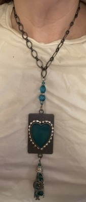 Oak Handmade Artisan Necklace For Healing W/ Tassel & Heart Catholic Saint