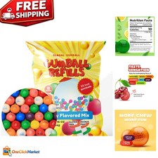 Assorted Fruit Gumballs 1lb - Perfect 0.5 Inch Refill for Any Gumball Machine