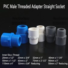 PVC Male Threaded Adapter Socket Straight Connector Pipe Fitting 20 mm - 110 mm
