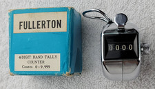 Fullerton 4 Digit Hand Tally Counter Clicker Japan Vintage Working Original Box