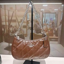 NWT Coach CDY83 Teri Shoulder Bag With Quilting Silver/Maple