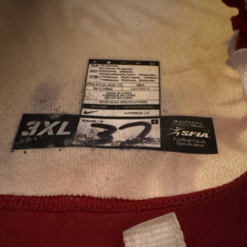 Nike Superbad 5.0 Oklahoma Sooners 3XL White Red Football Gloves Pair - Picture 3 of 3