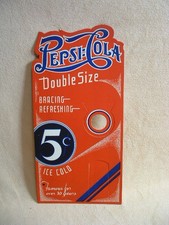 Original Pepsi Cola Double Dot Soda Cardboard Red Bottle Topper Store Display 