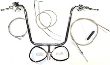 18 x 1.25 Chrome Ape Hanger Handlebar Control Kit 00 06 Harley Heritage Softail