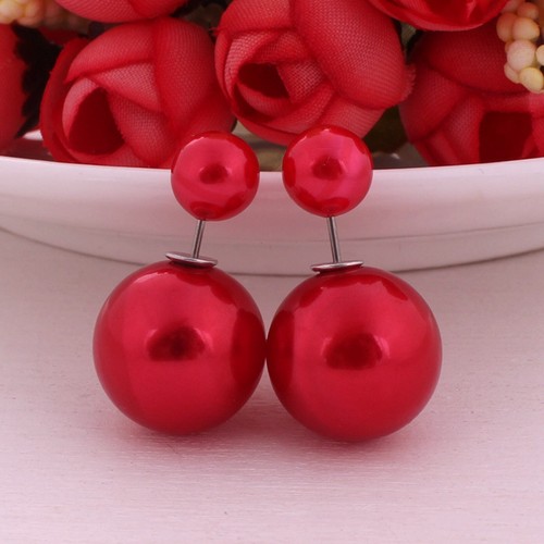 10 Pares Moda Perla Doble Lado Dos Bolas Poste Frontal y Trasero Pendientes Tachuelas - Imagen 8 de 17