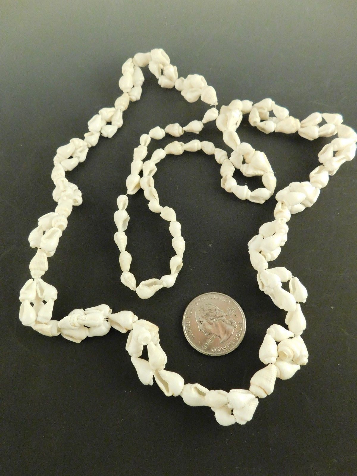 TINY WHITE SHELL NECKLACE 34" LONG - image 7