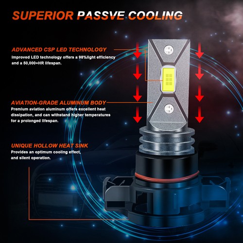 For Chevy Traverse 2018 2019 2020 LED Fog Driving Light 6000K White Bulbs Kit - Imagen 4 de 16