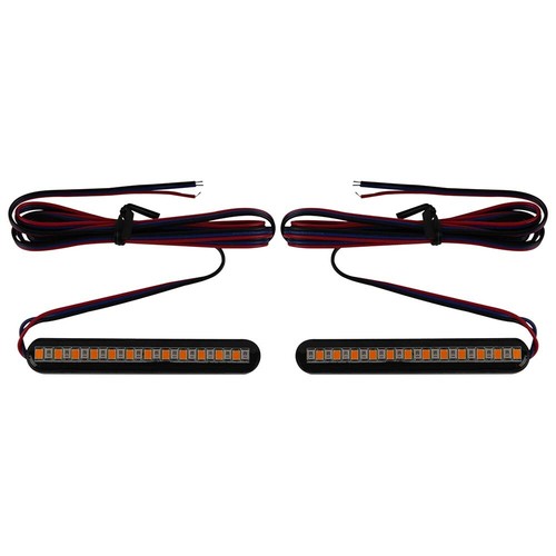 Motorcycle LED Turn Signals Tail Lights Strip Bar Indicator Amber/Red Universal - 第 11/12 張圖片