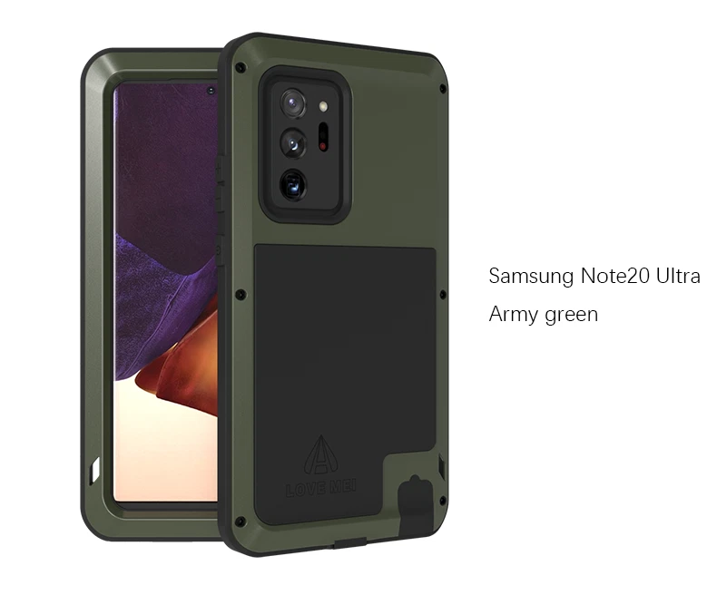 LOVE MEI Shockproof Silicone Metal Case Cover f Samsung Note 20 10 Ultra S10 S9+ - Image 2 of 4
