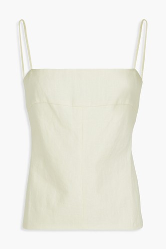 RRP€280 TORY BURCH Linen Sleeveless Top US10 UK14 IT46 XL Lined Lace Up Back - Picture 3 of 6