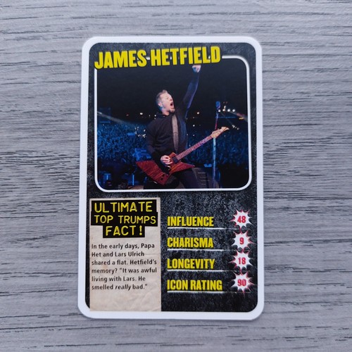 JAMES HETFIELD (Metallica) - Kerrang Rock Legends Top Trumps Card From 2014 - Imagen 1 de 2