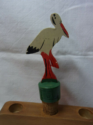 Vintage German Fretwork Hand Painted Bottle Stopper Storck #AC30