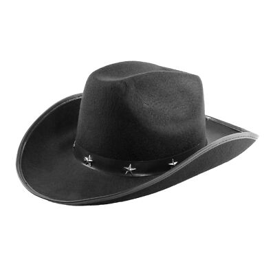 BLACK STAR NIETEN COWBOYHUT WILD WESTERN KOSTÜM ACCESSOIRE COWGIRL