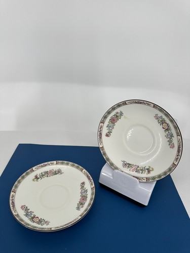 Wedgwood Bone China Kutani Crane Saucer Plates Set Of 2
