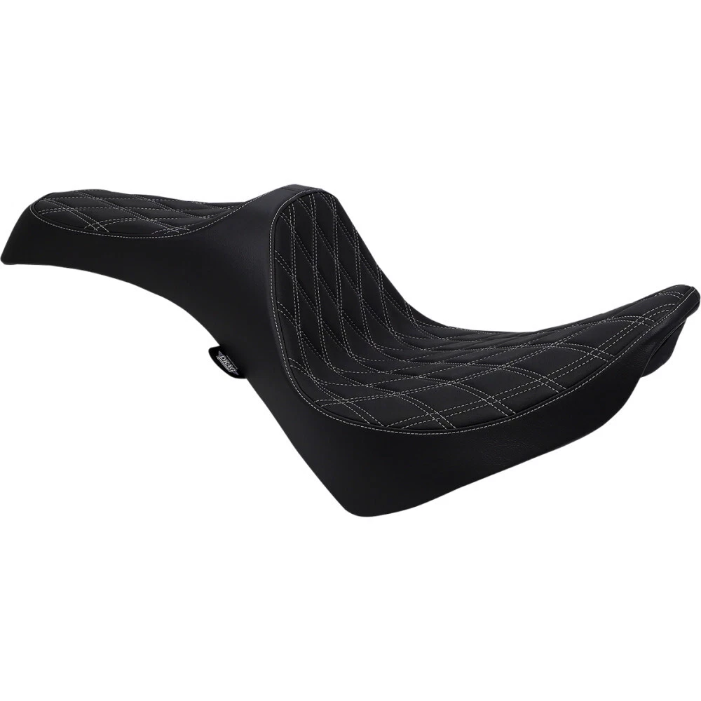 Drag Specialties Predator III Seat - Diamond -Softail (Black/Silver) 0802-1146