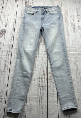 AMERICAN EAGLE HI RISE JEGGING KNIT JEANS SUPER STRETCH X4 JUNIORS SIZE 2