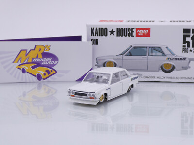 TSM MINI GT KHMG016 # Datsun 510 Pro Street weißmet. '' Kaido House GReddy '' 1:64