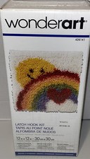 WonderArt Latch Hook Kit Sunshine Rainbow 12 x 12 NEW SEALED Vintage USA