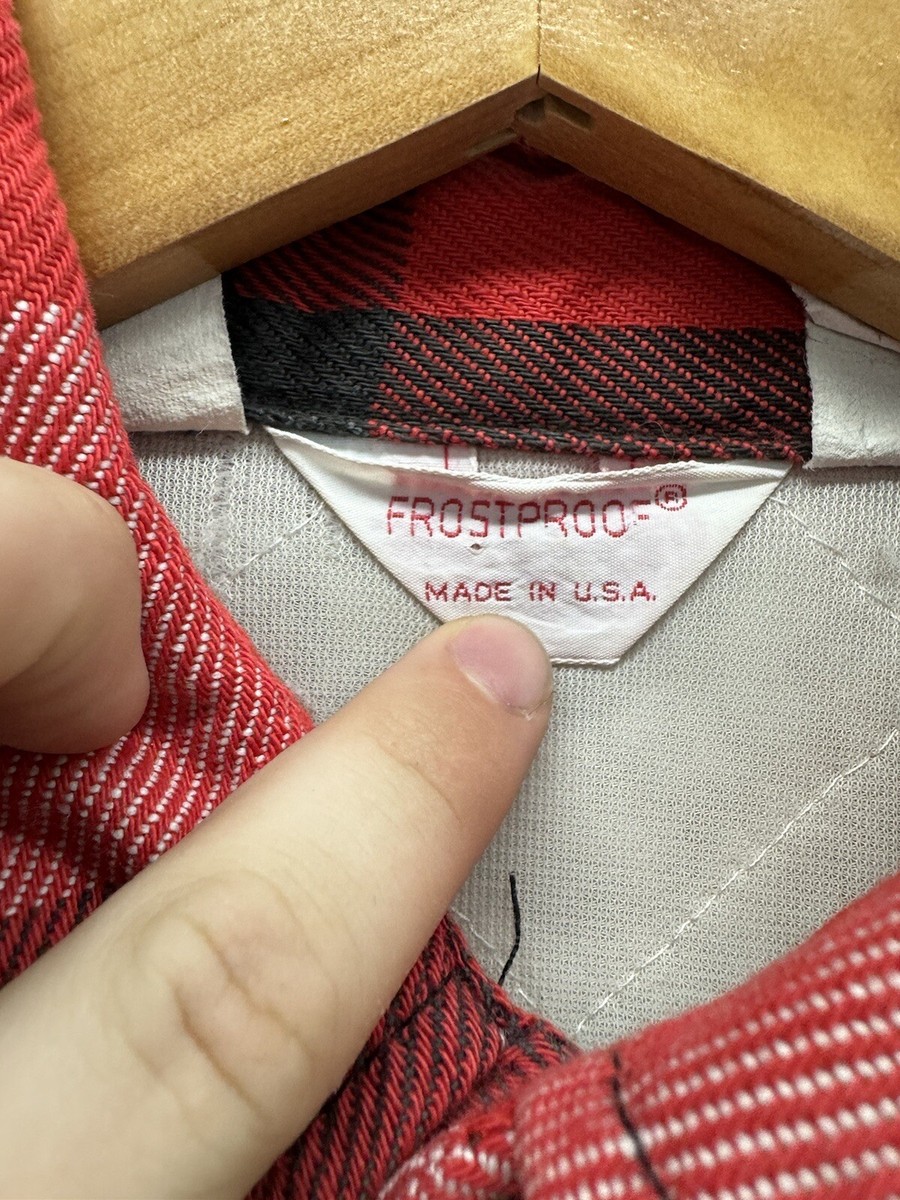 VINTAGE 70s Frostproof Shirt Adult Large Cotton Flannel Insulated