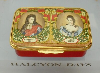 Ltd Ed Halcyon Days Glorious Revolution 300th Anniversary Emaille Box - 2 1/2''
