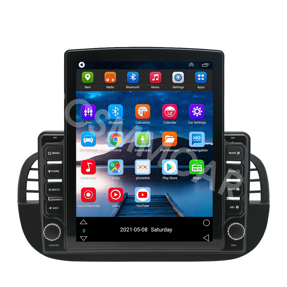 Car Radio Stereo Head Unit For Carplay/Android Auto Fit For Fiat 500 2007-2015