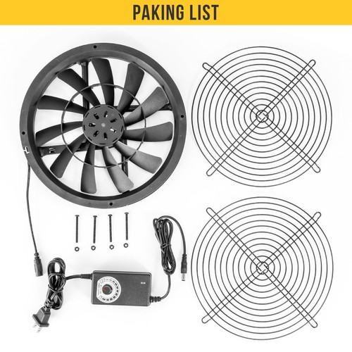 250mm 25cm Cooling Fan 12V 250X30mm AC 115V 230V Speed Controller Power Cord - Picture 2 of 7