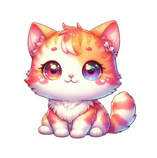 Wall decal sticker cute cat wall sticker 18 x 18 cm large