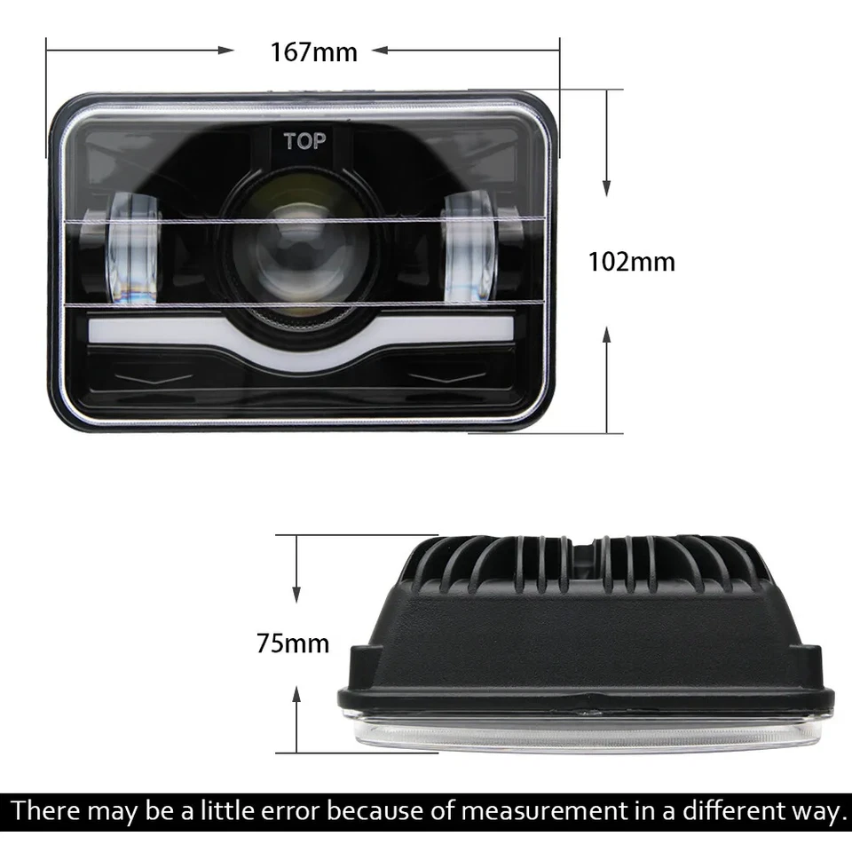 4PCS 4x6" LED Headlights Hi/Lo DRL Fit for Chevrolet Camaro Iroc-Z Z28 1982-1992 - Image 3 of 4