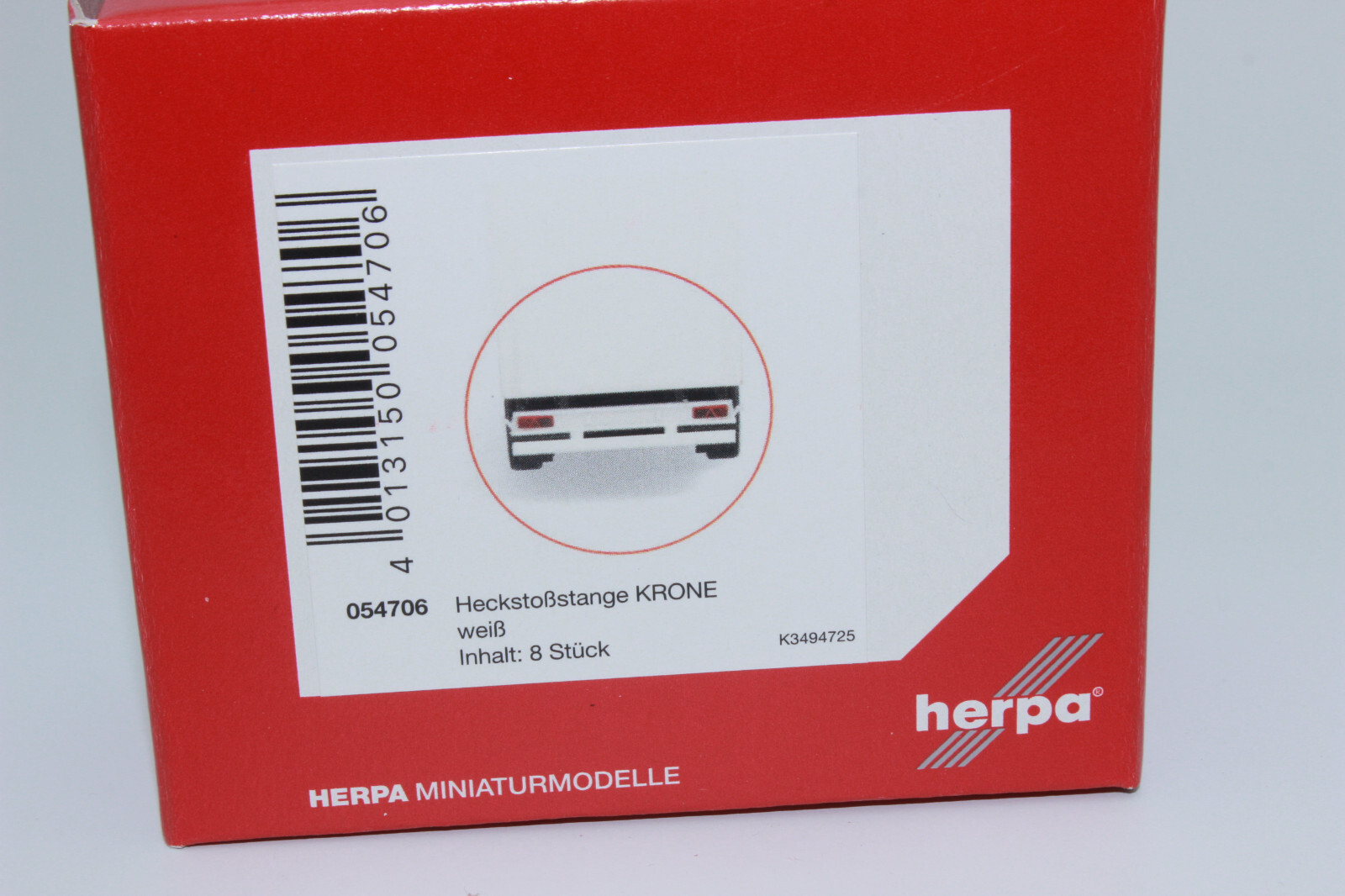 Herpa 054706 Accessories Rear Bumper KRONE 8X White 1:87 New H0 OVP