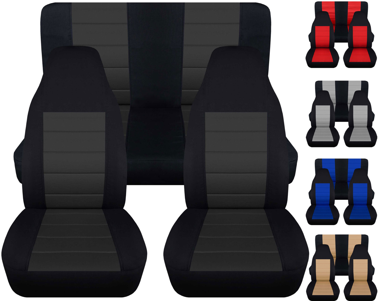 Front and Rear Car Seat Covers Fits Ford Bronco 19871996 two tone eBay