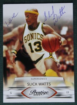 Seattle Supersonics Star Don Slick Watts Autographed 2009 NBA