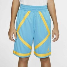 Nike Jordan Shorts Dri-Fit Basketball Blue Yellow Size Youth XL