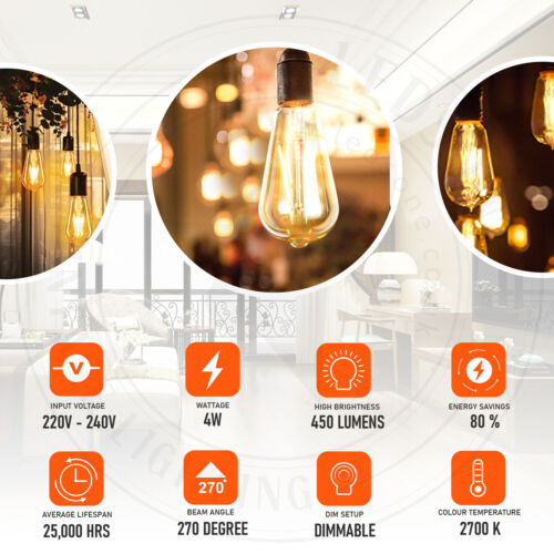 Vintage Edison LED Bulb - Dimmable B22/E27 Filament Light for Industrial Decor - Picture 51 of 78