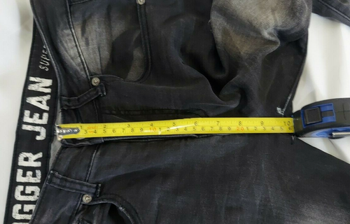 JOGGER JEAN Men Jean Pants Size 28/30 Black Distressed Super Soft 2% Spandex - Picture 6 of 12