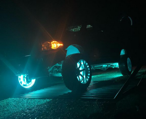 4PCS 15.5" Double Row RGB LED Wheel Ring Bluetooth Universal for All Car & Truck - Imagen 5 de 12