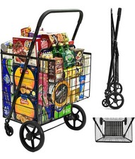 Carrello portautilità/sprovvigionamento pieghevole 365 libbre super capacità con cestino aggiuntivo