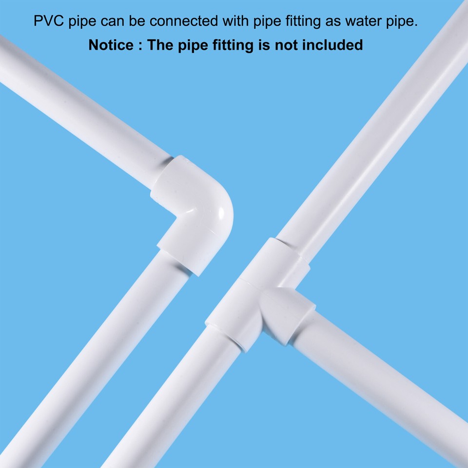 PVC Rigid Round Pipe 81.4mm ID 90mm OD 20cm/8" Length White High Impact