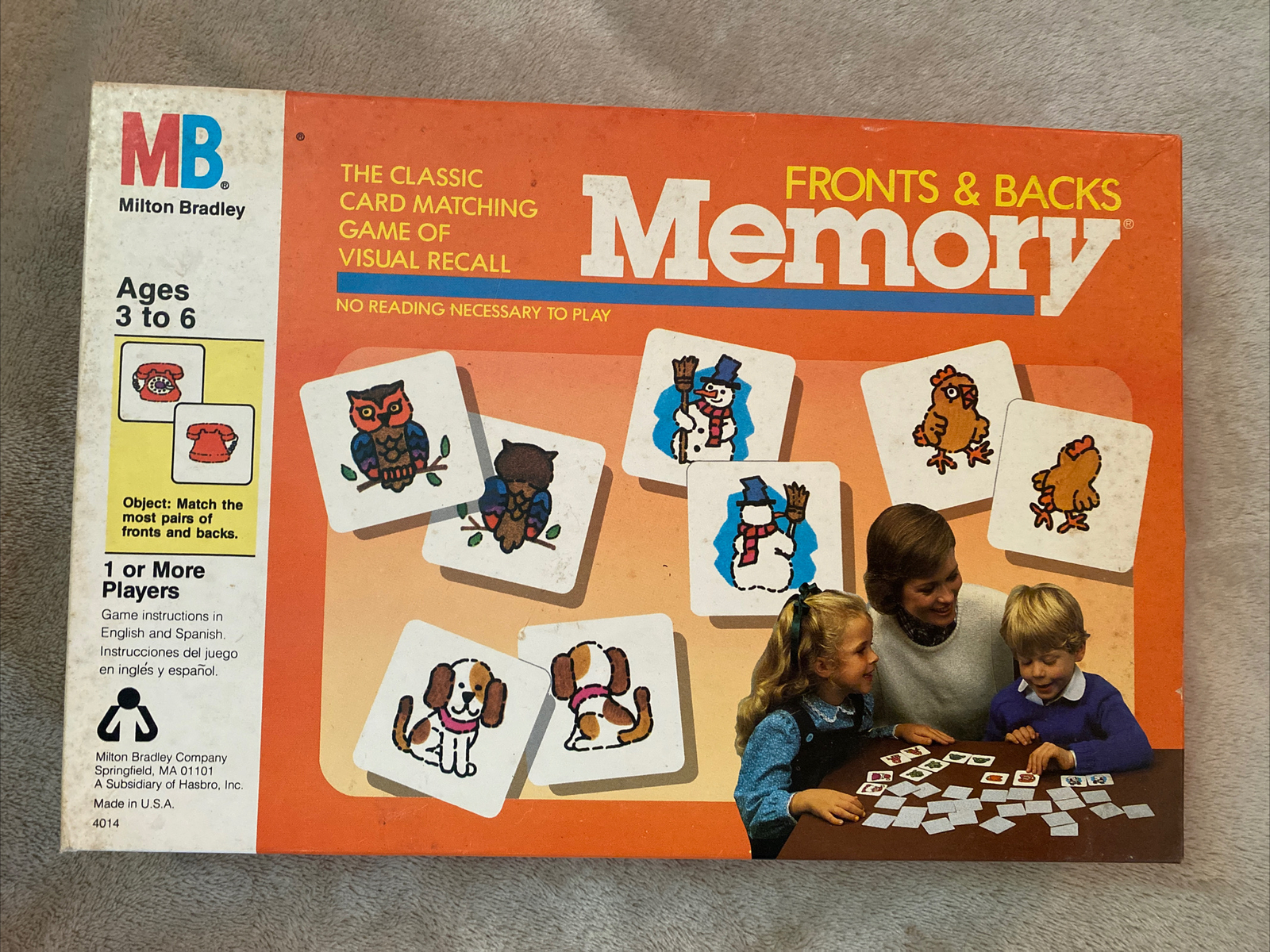 Milton Bradley 1986 Memory Fronts and Backs Vintage Card Matching Game |  eBay