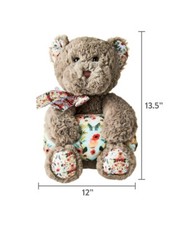 Nwt Grey Plush Bear with 29 x 29 inch Blanket Set, by Way To Celebrate