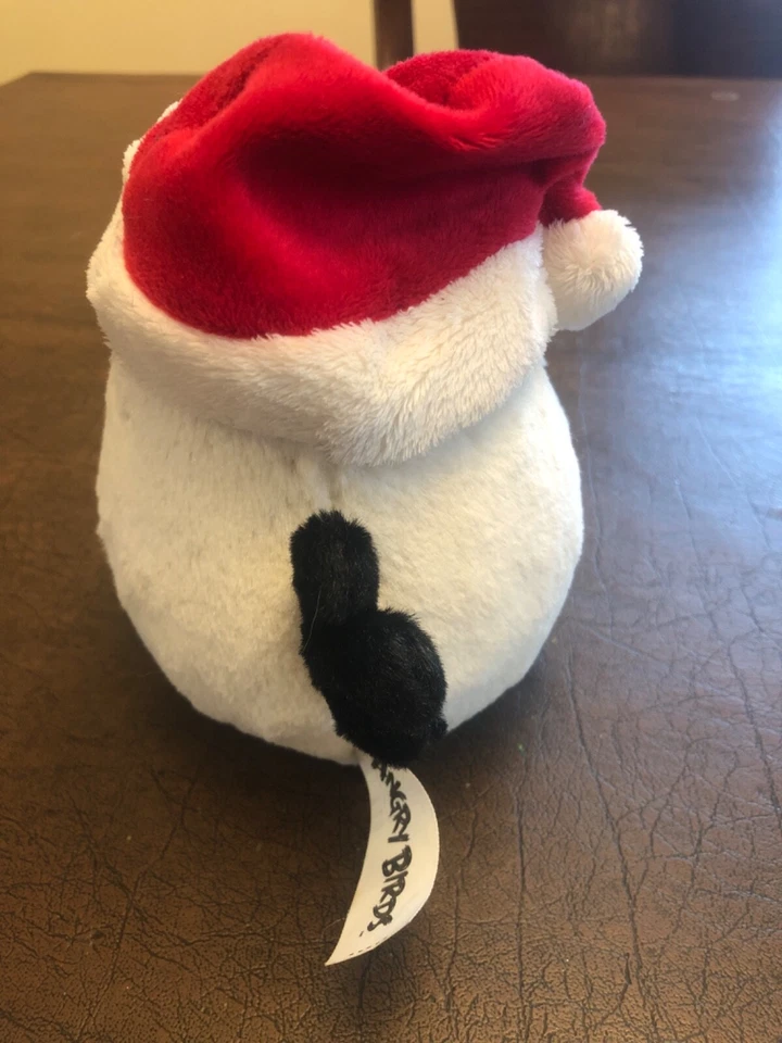Angry Birds Seasons Santa Hat Matilda White Bird Plush 2011 5” Commonwealth Toy - Image 3 of 4