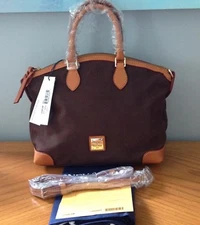 Dooney & Bourke Nubuck Leather Satchel Shoulder Bag in BROWN T'MORO $298
