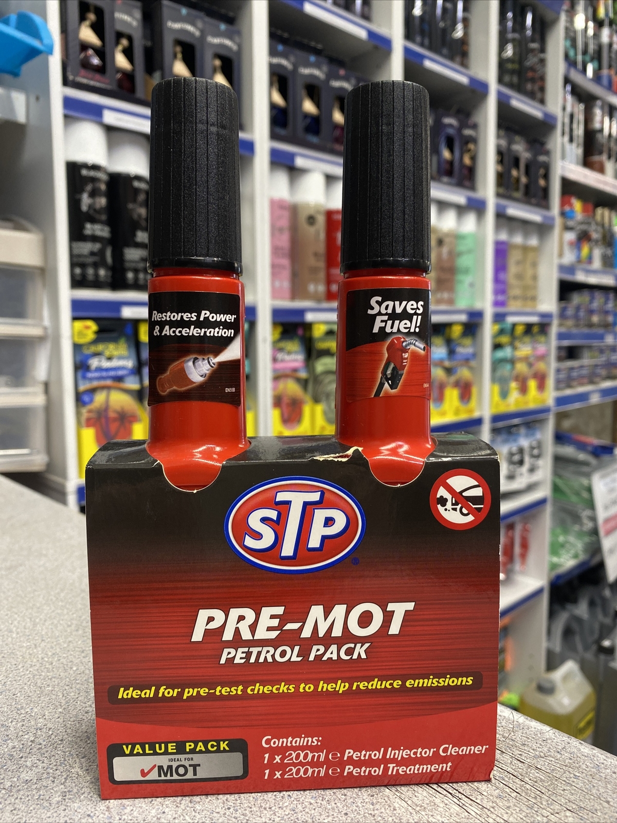 STP PRE-MOT PETROL PACK (1x200ml Injector Cleaner & 1x200ml Petrol Treatment)