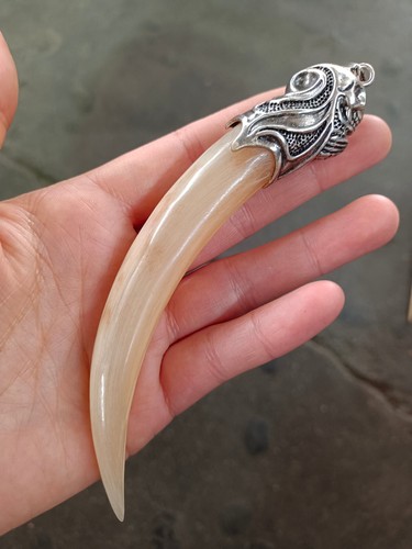 Colgante Talismán con Incrustaciones en Forma de Cabeza de Animal Coleccionado Para evitar la Mala Suerte - Imagen 6 de 8
