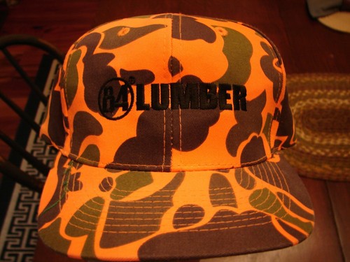 Vintage 84 Lumber Orange Camo Snapback Truckers Hat Solid Back Great Condition! - Picture 2 of 7