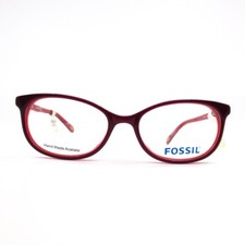 Fossil Women's Eyeglasses Raven 0JSA red rectangle frames 50-17-130