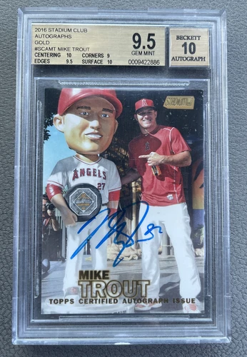 2016 Stadium Club MIKE  TROUT Gold 25/25  Auto RARE BGS GEM MINT  9.5 10 Angels