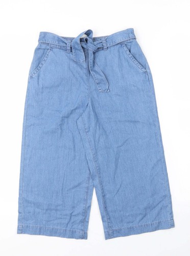 George Girls Blue Cotton Blend Capri Trousers Size 9 Months